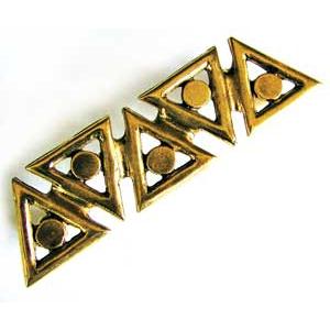 Emenee OR198-ABB Premier Collection Triangle Handle 4-1/8 inch x 1-1/8 inch in Antique Bright Brass Geometry Series